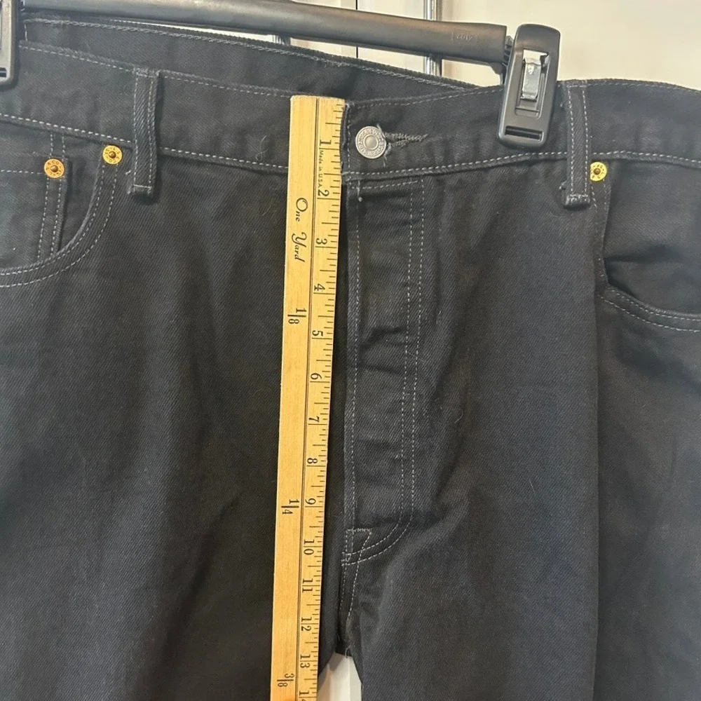 Levis 501 Mens Black Original Fit Straight Leg Button Fly Jeans W42 L32